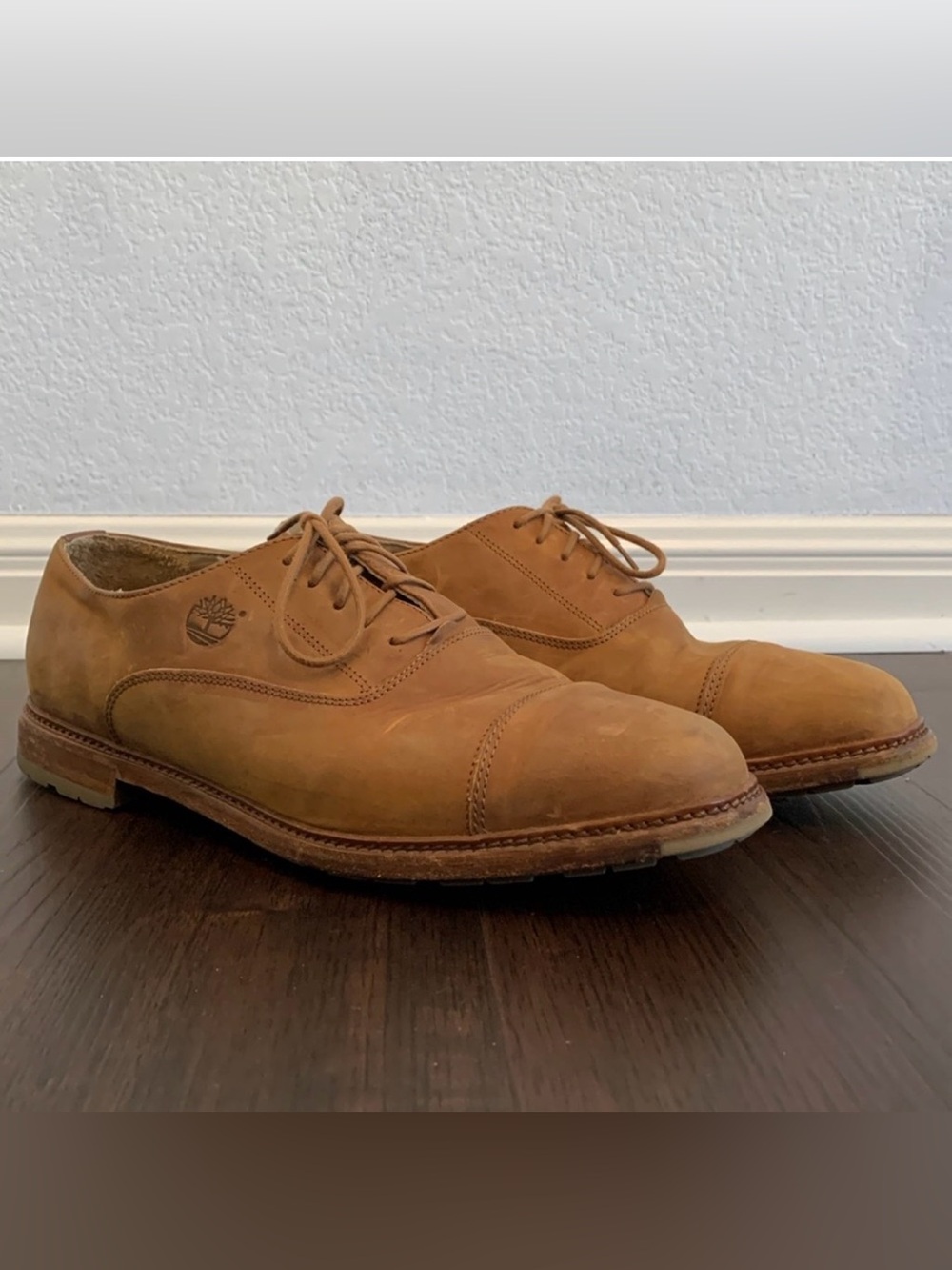 TIMBERLAND MENS SHOES LEATHER TAN BROWN LACE UP WATERPROOF SIZE 10
